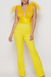 Tie me up Yellow Jumpsuit